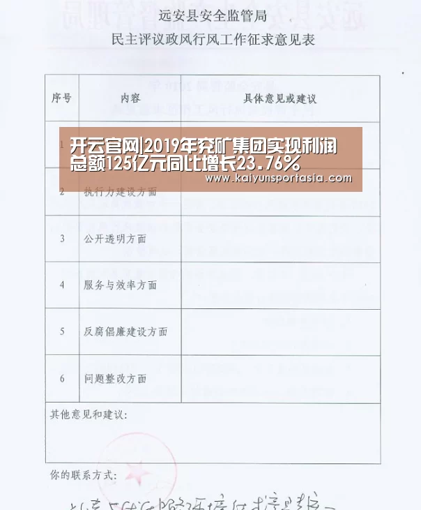 开云官网|2019年兖矿集团实现利润总额125亿元同比增长23.76%(图1) 开云频道